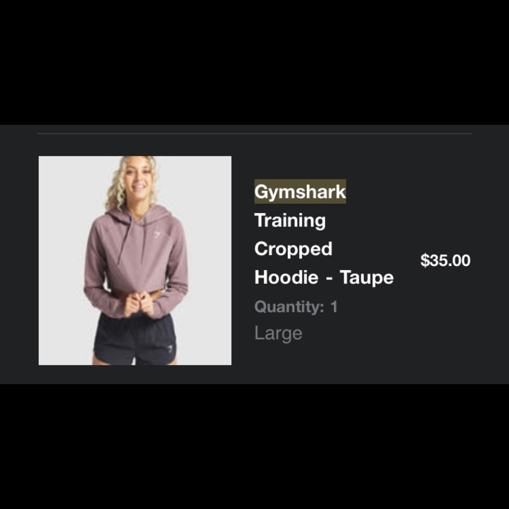 Gymshark Training Cropped Hoodie - Taupe